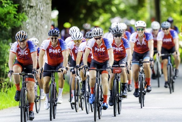 Bikers riding on the PMC course