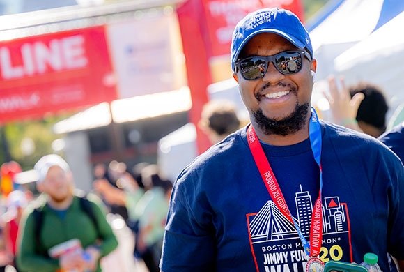 Jimmy Fund Walk participant at the Finish Line