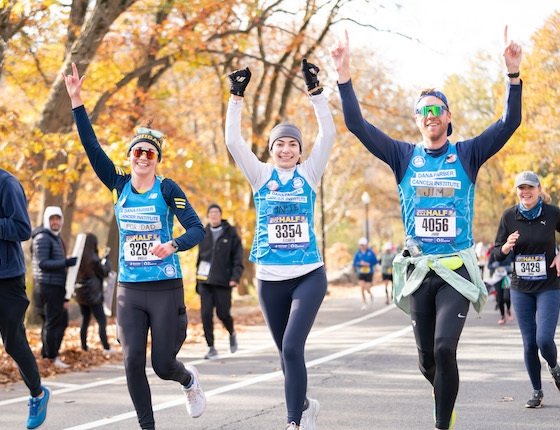 Runners on the Dana-Farber Cancer Institute team participate in the Boston Half