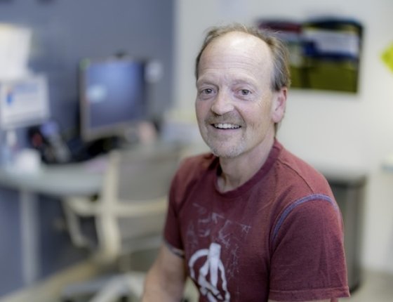 Adult patient in an exam room