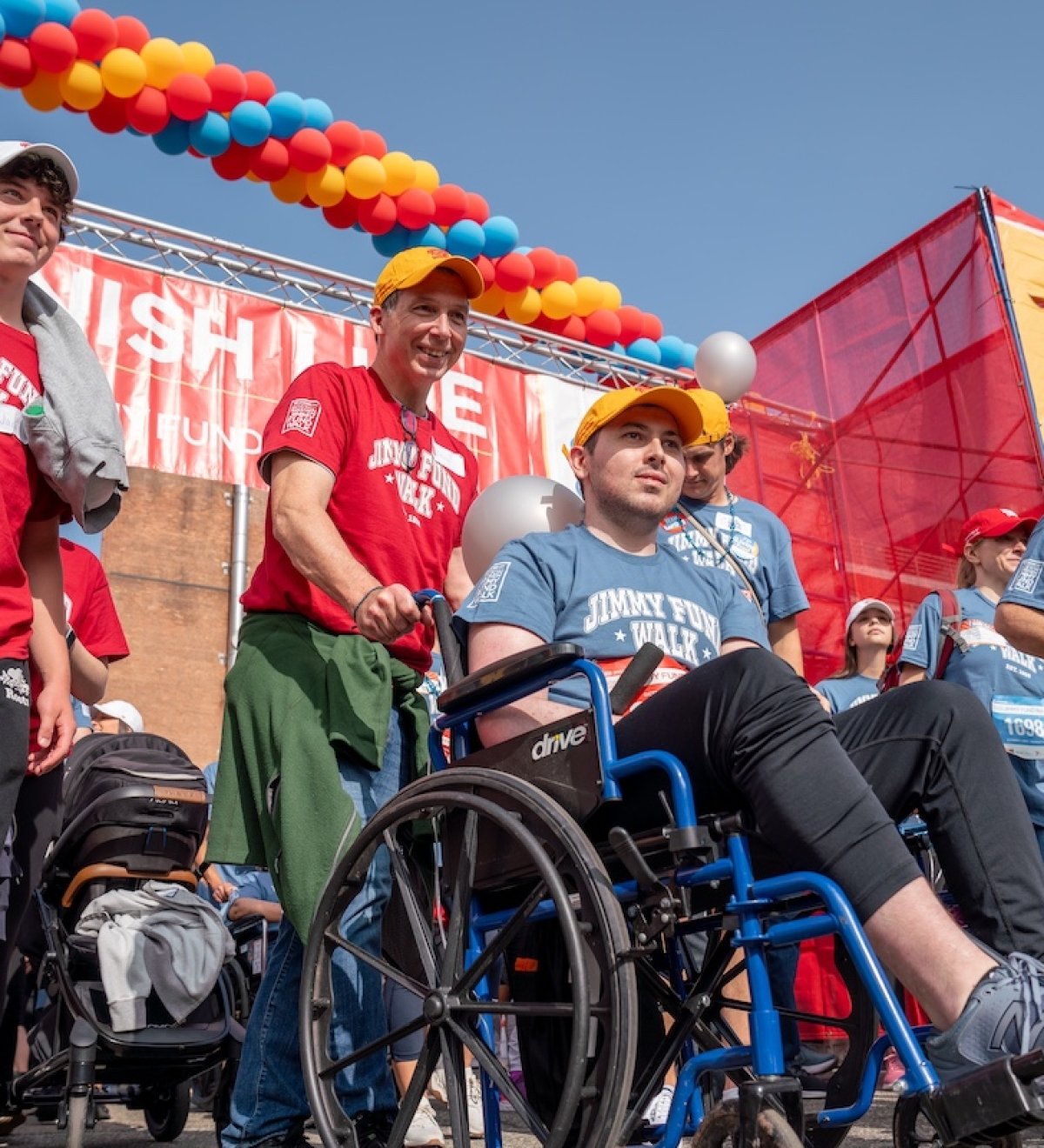 Jimmy Fund Walk participants crossing the finish line