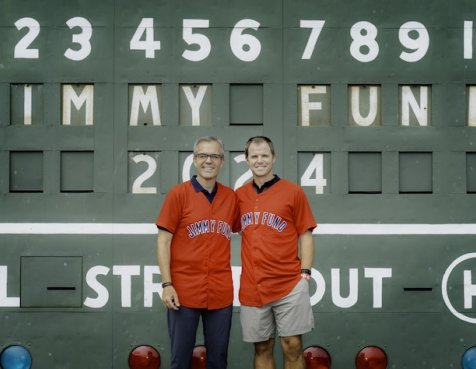 Tom Caron and Brock Holt at Fenway Park