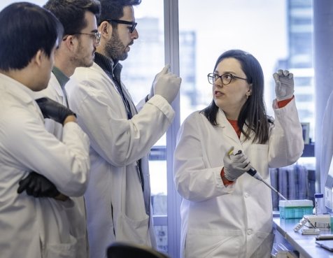 Dana-Farber researchers in a lab