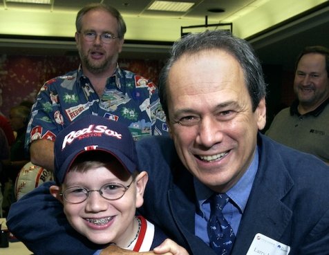 Larry Lucchino with a Dana-Farber patient