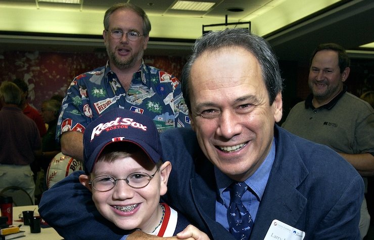 Larry Lucchino with a Dana-Farber patient