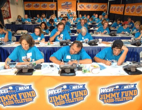 Volunteers at a past WEEI/NESN Jimmy Fund Radio-Telethon