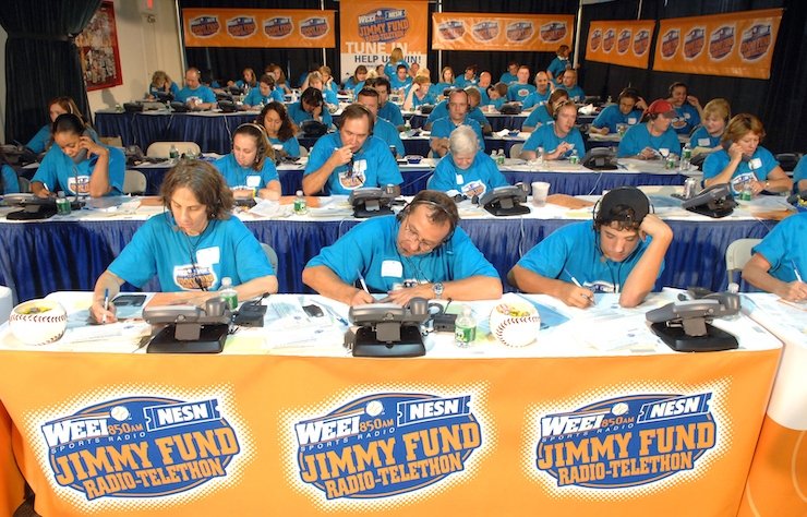 Volunteers at a past WEEI/NESN Jimmy Fund Radio-Telethon