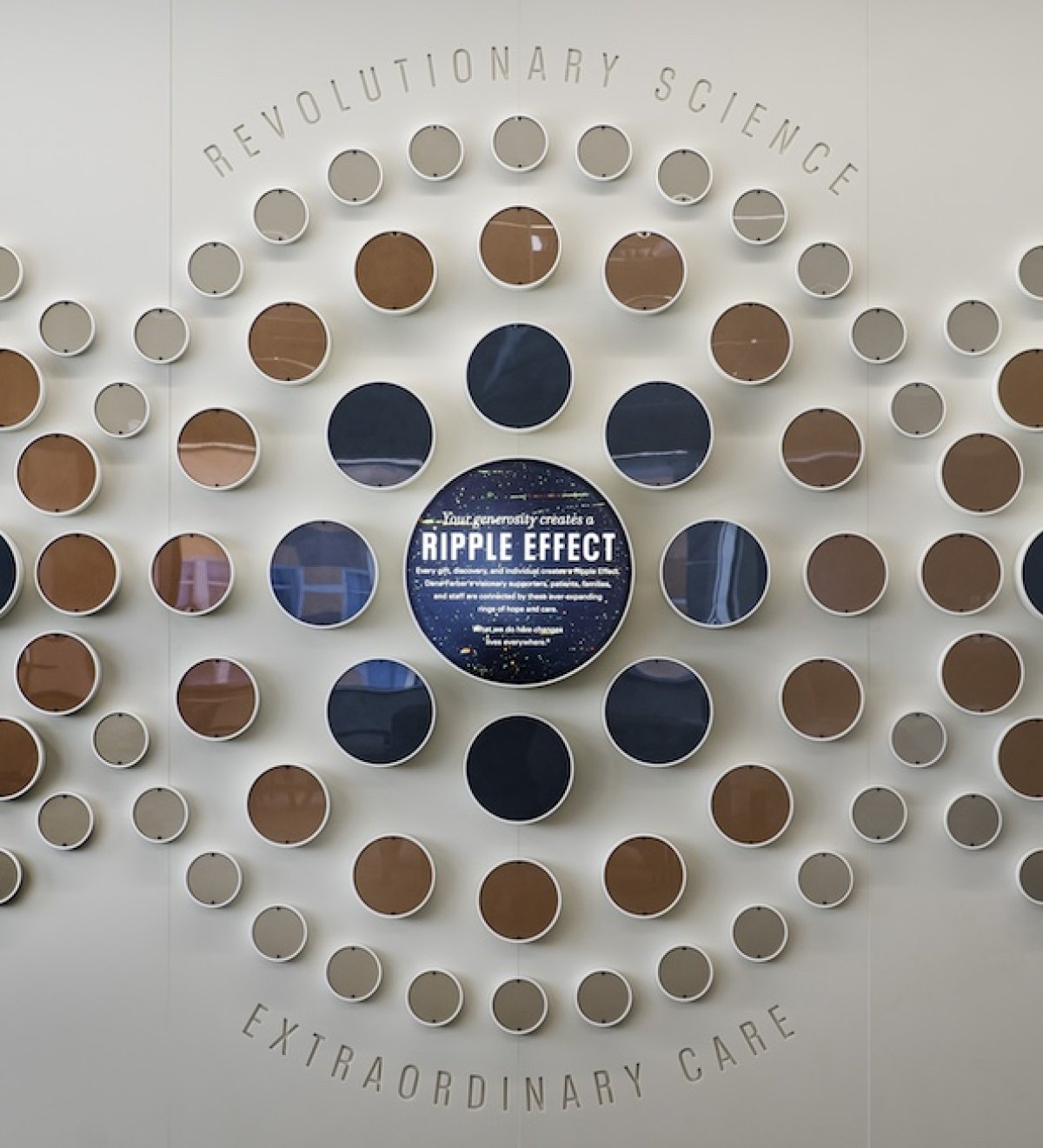 The Ripple Effect Display at Dana-Farber's Chestnut Hill campus