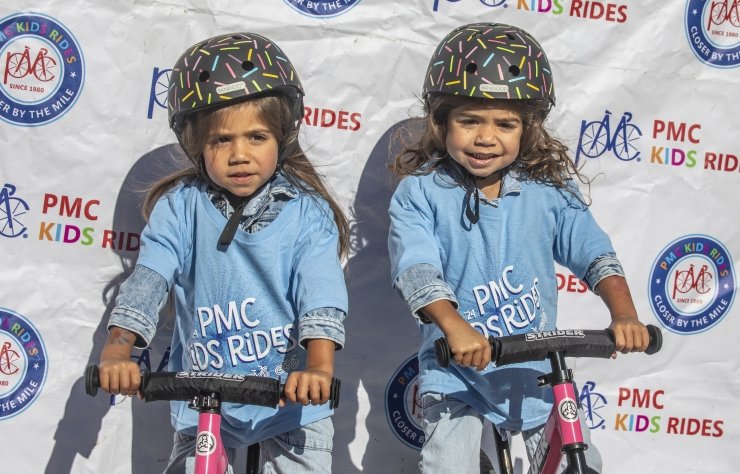 Two PMC Kids Ride bikers in 2024