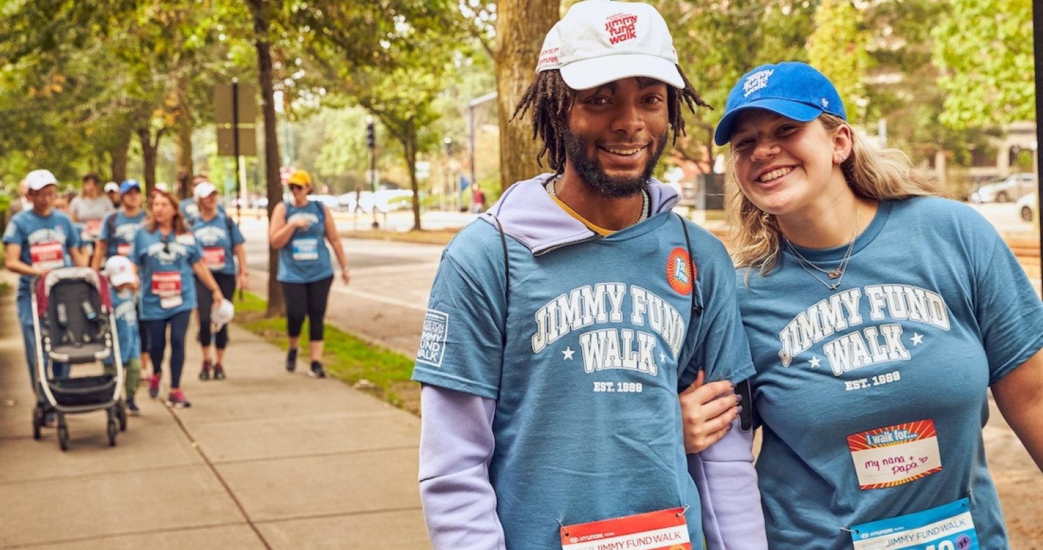 Two people on the Jimmy Fund Walk route