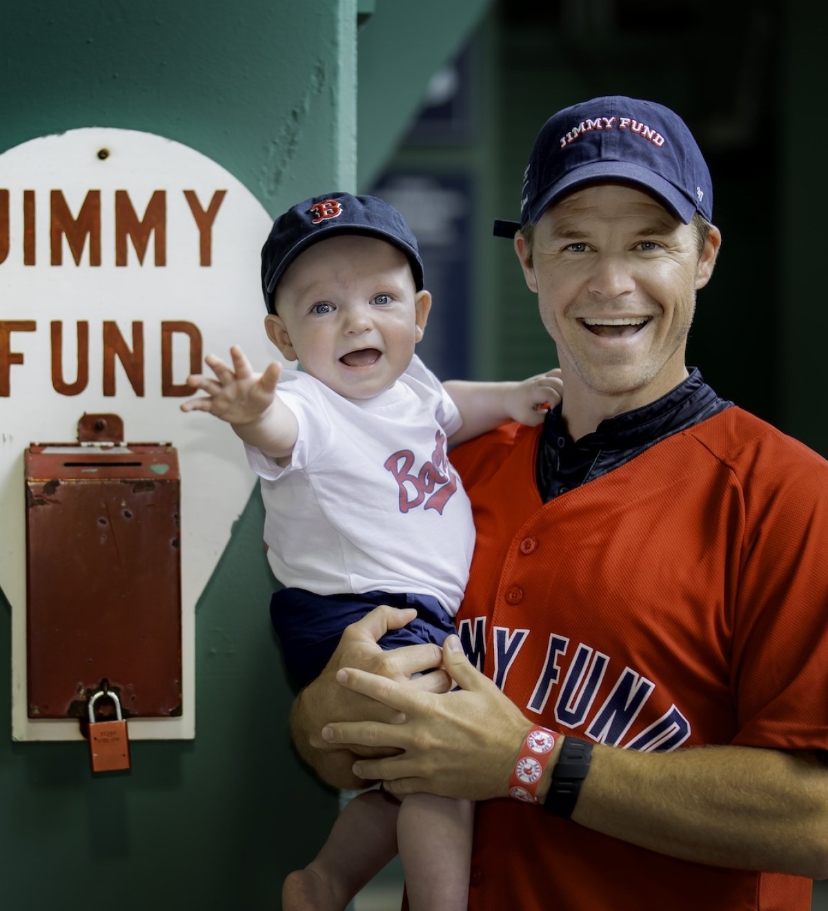 Brock Holt and a Dana-Farber patient at Fenway Park