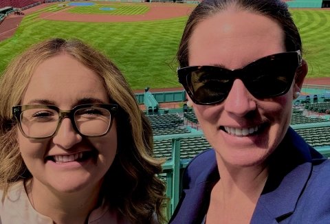 Aimee and Erin at Fenway Park