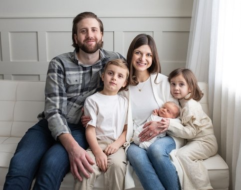 Mark and Karly with their three young children